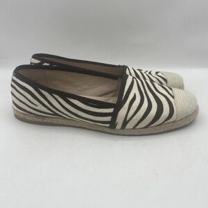 David Tate Parthenia Zebra Print Calf Hair Slip-On Shoes Flats Womens Size 13